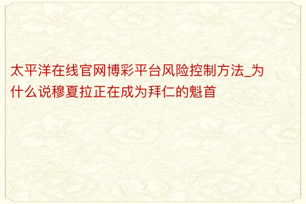 太平洋在线官网博彩平台风险控制方法_为什么说穆夏拉正在成为拜仁的魁首